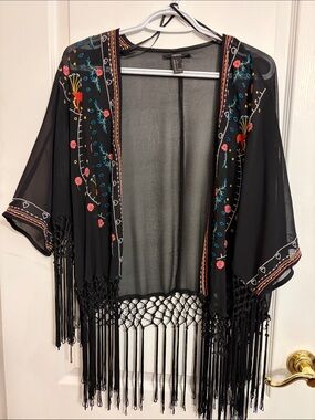 Forever 21 Black Open-Front Cardigan